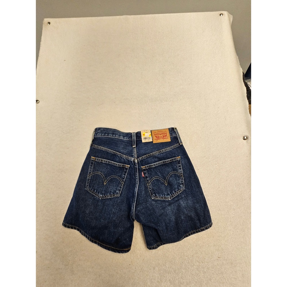 Levis 501 Original High Rise Denim Shorts‎ Dark Wash Blue 5648 Size 26 NWT